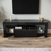 Modern High Gloss 140cm LED TV Stand Cabinet Unit Black Stroage Drawer Sideboard