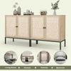 80cm Sideboard Buffet Cabinet Floor Storage Cabinet with 2 Bamboo Woven Doors