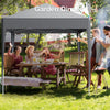 2X2m Pop-up Gazebo Marquee Canopy Outdoor Garden Wedding Tent Black/Grey/Blue