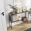 2-Tier Sofa Table Living Room Entryway Table with Storage Shelf-Coffee