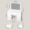 White Dressing Table Wood Makeup Desk with Hollywood LED Mirror 7 Drawer Bedroom