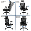 Office Desk Chair Ergonomic Computer Chair w/ Adjustable Lumbar Headrest Black