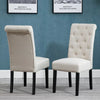 1/2/4/6 Dining Chairs Armchair High Back Linen/Velvet Upholstered Wood Legs Home