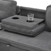 L-Shaped Corner Sofa Bed with Storage Chaise Pull-Out Sleeper Couch Grey Fabric