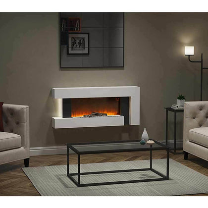 52'' Fireplace Electric Heater LED Flame White Surround Standing / Wall Remote