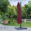 3*3m Large Roma Parasol Banana Cantilever Hanging Umbrella Outdoor Garden Patio