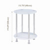 2 Tier White Tempered Glass Side End Table Storage Shelf Stainless Steel Tubes