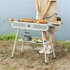 Garden Barbecue Smoker Burner Charcoal Grill & Mesh Camping Outdoor Cooking