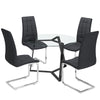 100cm Glass Dining Table Coffee Cafe Bar Kitchen Furnitur Stylish Base Breakfast