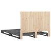Bed Frame with Headboard Grey 140 x 200 Solid Pine Wood, Bed, Bedroom P3F2