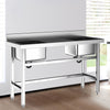 Commercial Kitchen Catering Sink Stainless Steel Double Bowl Drainer Wash Table
