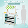 Wooden Farmer's Market Stand Pretend Play Kids Grocery Store Supermarket Toy