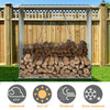 64" Outdoor Metal Log Store Wood Firewood Stack Holder Garden Rack Storage Sheds