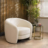 Petra Vanilla White Occasional Accent Armchair Tub Chair Boucle