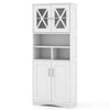 Tall Bathroom Cabinet Large Floor Storage Cabinet-White