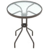 Brown Metal Frame & Glass Top Garden Table Stackable Rattan Chairs Patio Bistro