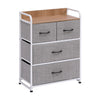 Fabric Bedside Cabinet Table Metal Frame Storage Unit Organiser Chest of Drawers