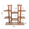 Symmetric Double Shelves Plant Stand 17 Potted Flower Pots Organizer Shelf Rack