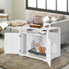Cat Litter Box Wooden Enclosure Cat Washroom with Adjustable & Removable Divider