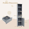 Freestanding Bathroom Storage Cabinet with 3 Open Shelves & Door Cabinet Grey