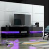 Modern 177cm TV Stand Unit Cabinet Sideboard RGB LED Light Living Room Black