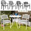 Cast Aluminum Garden Chairs Outdoor Dining Chair Padded Seat for Bistro Backyard
