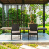 PHI VILLA Garden Furniture Patio Wicker Rattan Chairs with Cushion for Yard