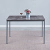 Rectangular Grey Marble MDF Top Dining Table Metal Legs Dining Room Kitchen