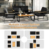 Metal Conversation Sofa Set Sectional Outdoor Seating-Black