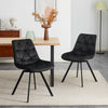 2xBlack Swivel Dining Chairs Velvet Padded Seat Dining Room Kitchen