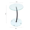 2-Tier Tempered Glass Sofa End Side Coffee Table Bedside Table Night Stand Lamp
