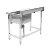 Stainless Steel Commercial Sink Single Bowl Basin Drainer Kitchen Catering Table