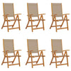Folding Garden Chairs 6 pcs Solid Wood Acacia and M1U9