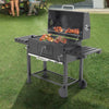 Large Outdoor Barbecue Trolley Garden BBQ Smoker Charcoal Grill Shelf w/ Wheels