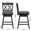 2Pcs 24-Inch Modern Bar Stool Counter Height Barstool w/Footrest 360 ° Swivel