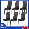 Set of 6 High Back Dining Chairs Upholstered Chairs Home Office with Metal Dkyfr