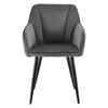 Grey Velvet Dining Chairs Set 2 Low Back Kitchen Dining Room Chairs Metal Legs