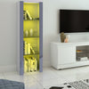 Modern Display Tall Cabinet Bookcase Shelving Units with LED Light 3 Glass Shelf