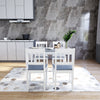 Classic Solid Wooden Grey Dining Table and Chairs Set 4 Seats Kitchen Furniture