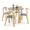 5-Piece Kids Table and Chair Set Children Wooden Activity Table 4 Curved Chairs