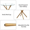 Round Clear Tempered Glass Dining Table Golden Chromed Legs Dining Room Kitchen