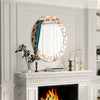 Round Wall Decorating Mirror with Glass Piece Accent Mirror for Home Decor 23.6“
