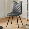 2Pcs Dining Chairs Velvet / Faux Leather Seat Metal Legs Dining room Chair