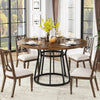 Round Dining Table for 4 People, 120cm Circle Dining Room Table with Metal Base