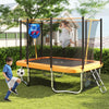 317 x 255 cm Rectangle Outdoor Trampoline w/Basketball Hoop-Orange