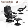 360°Swivel Recliner with Adjustable Backrest & Padded Seat-Black