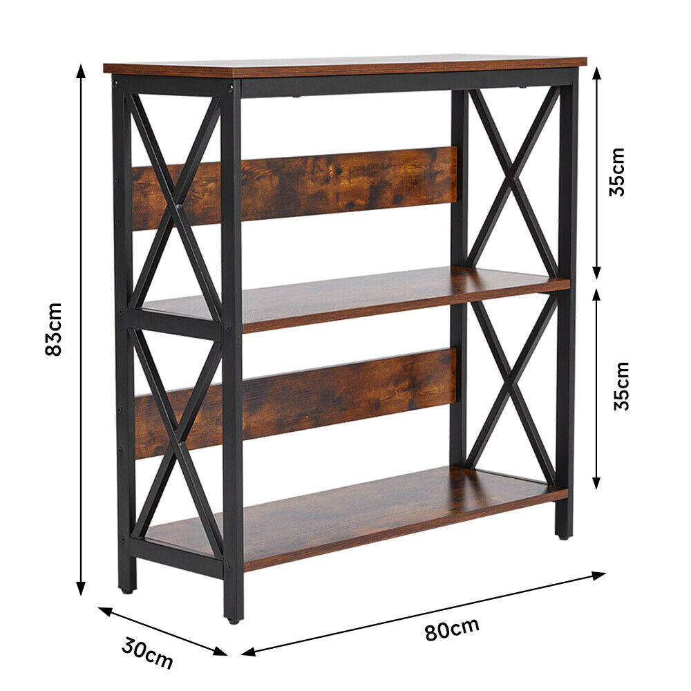 3-Tier Console Table X-Design Hallway Storage Cabinet Sofa Side Table W/ Shelves
