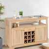 Rustic Cupboard Storage Organizer with 2 Cabinets & 9-Bottle Wine Rack