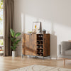 Freestanding Floor Wine Rack with Wine Bottles Holder, Whisky Liquor Cabinet Bar