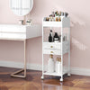 Rolling Vanity Organizer Cosmetics Display Cases Holder with Wheels-White